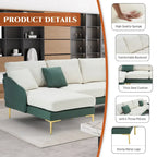 Ouyessir U-Shape Sectional Sofa 4-Seat Couch with Double Chaise Lounge