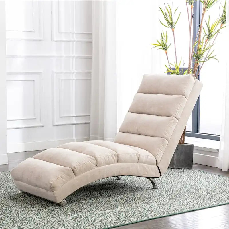 Modern Tufted Oversized Chaise Lounge Massage Chair For Living Room, Bedroom