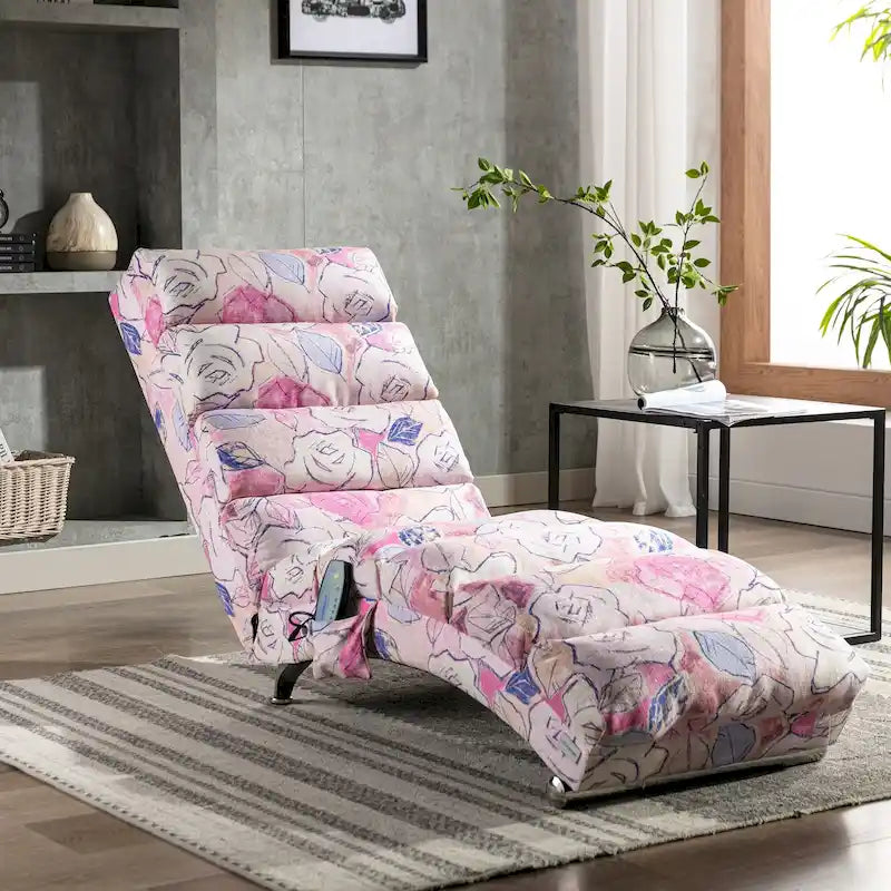 Modern Tufted Oversized Chaise Lounge Massage Chair For Living Room, Bedroom