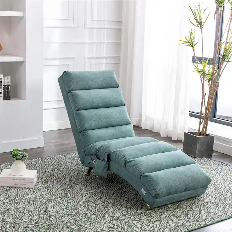 Modern Tufted Oversized Chaise Lounge Massage Chair For Living Room, Bedroom