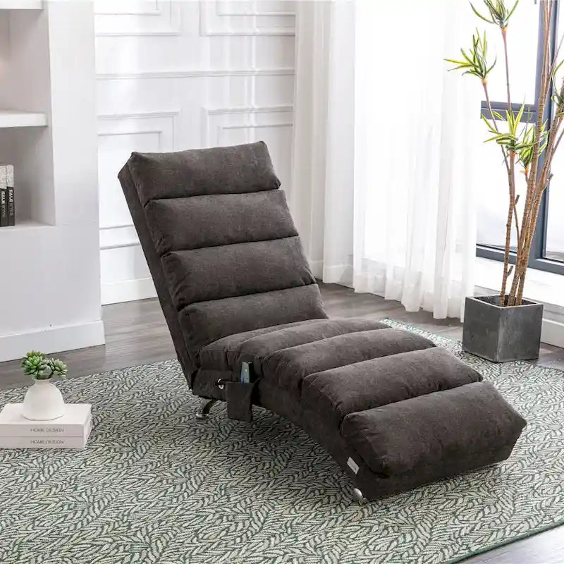 Modern Tufted Oversized Chaise Lounge Massage Chair For Living Room, Bedroom