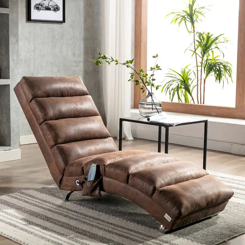 Modern Tufted Oversized Chaise Lounge Massage Chair For Living Room, Bedroom