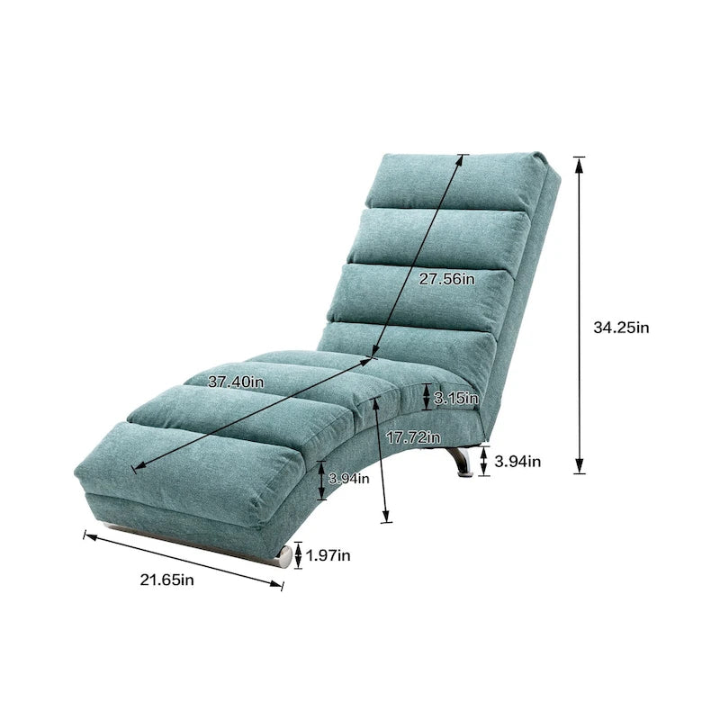 Modern Tufted Oversized Chaise Lounge Massage Chair For Living Room, Bedroom