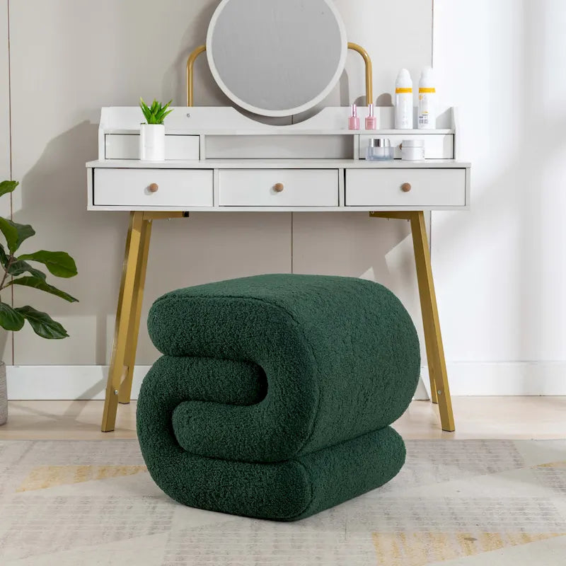 Modern S-shape Ottoman Makeup Stool Footstool for Living Room,Bedroom