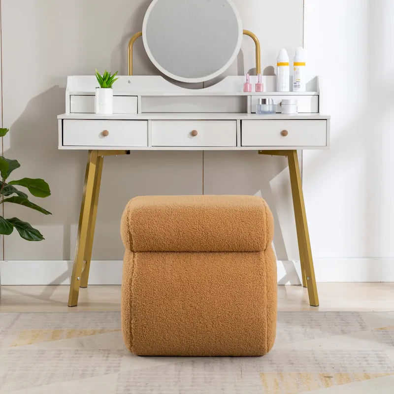 Modern S-shape Ottoman Makeup Stool Footstool for Living Room,Bedroom