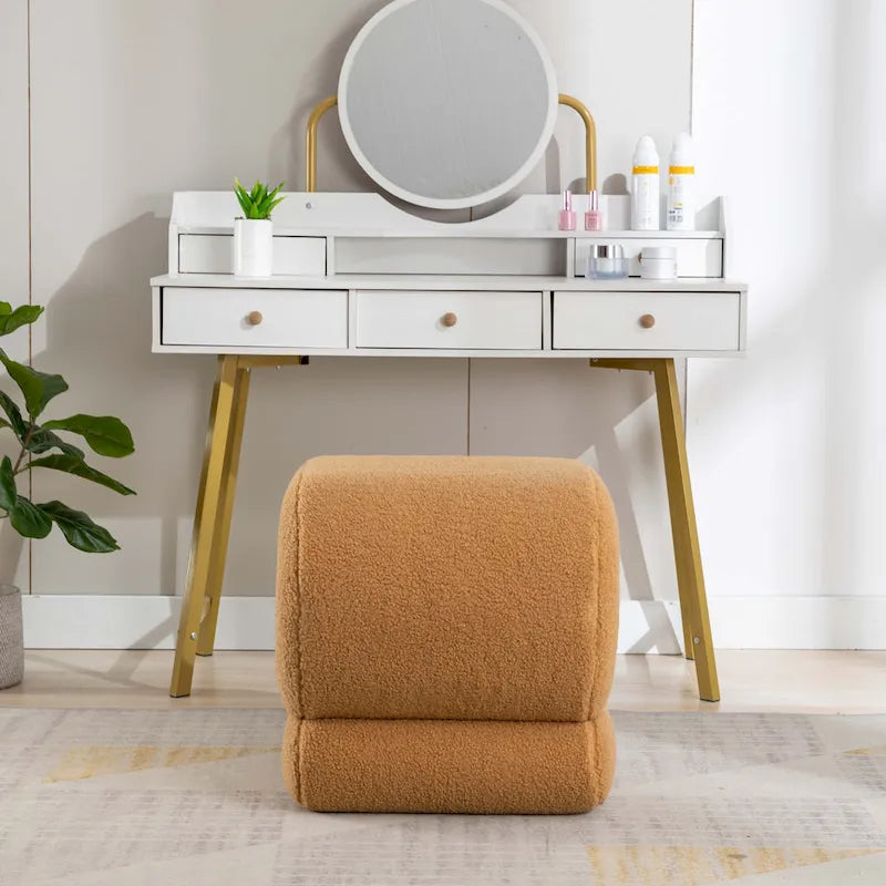 Modern S-shape Ottoman Makeup Stool Footstool for Living Room,Bedroom