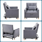 Aukfa Sleeper Chair Bed Convertible Single Sofa Chair with Pillow