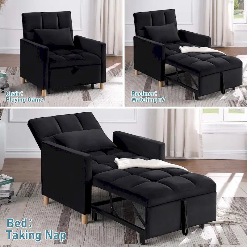 Aukfa Sleeper Chair Bed Convertible Single Sofa Chair with Pillow