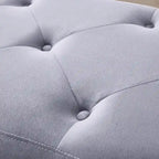 Luxury Velvet Bench Button Tufted Upholstered Dining Bench with Polished Metal Legs