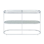 Taylaa Glam Chrome 48-inch Glass Top 1-Shelf Sofa Table by Furniture of America