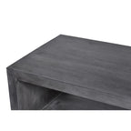 Keli 58 Inch Cube Shaped Wooden Coffee Table with Open Bottom Shelf, Charcoal Gray