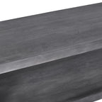 Keli 58 Inch Cube Shaped Wooden Coffee Table with Open Bottom Shelf, Charcoal Gray