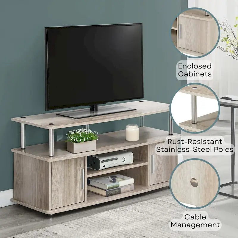 Convenience Concepts Designs2Go Monterey 55 inch TV Stand with Cabinets and Shelves