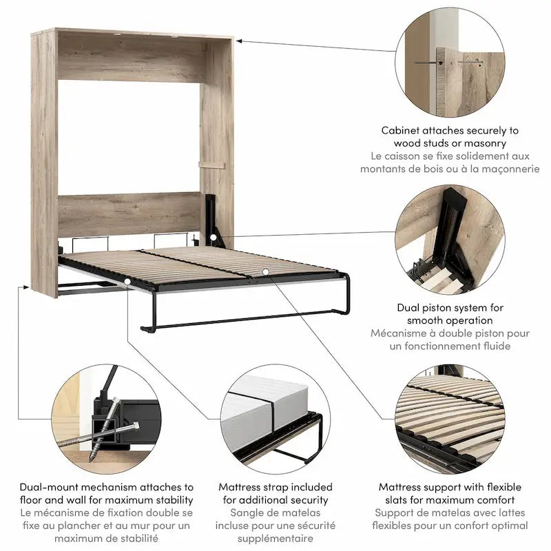 Cielo 66W Queen Murphy Bed for Multipurpose Room by Bestar