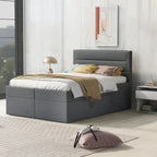 Full Size Upholstered Platform Bed with Storage Underneath