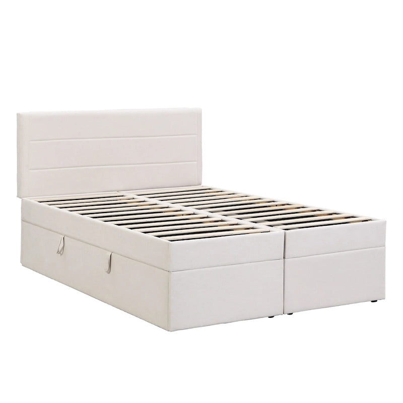 Full Size Upholstered Platform Bed with Storage Underneath
