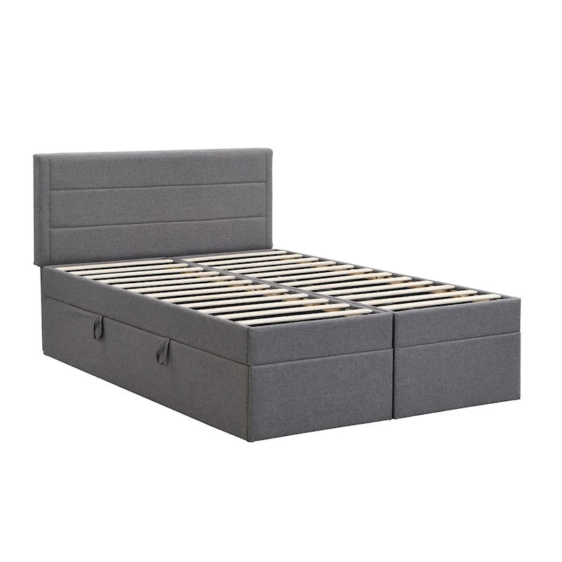 Full Size Upholstered Platform Bed with Storage Underneath