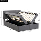Full Size Upholstered Platform Bed with Storage Underneath