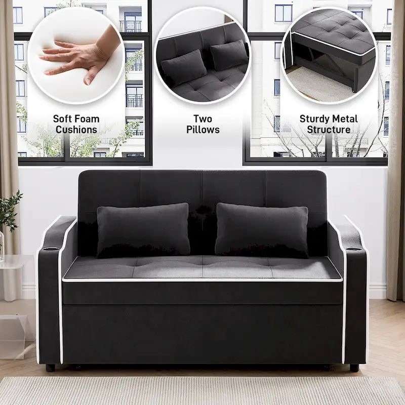 Ouyessir 3 in 1 Multi-Functional Convertible Sleeper Sofa Bed