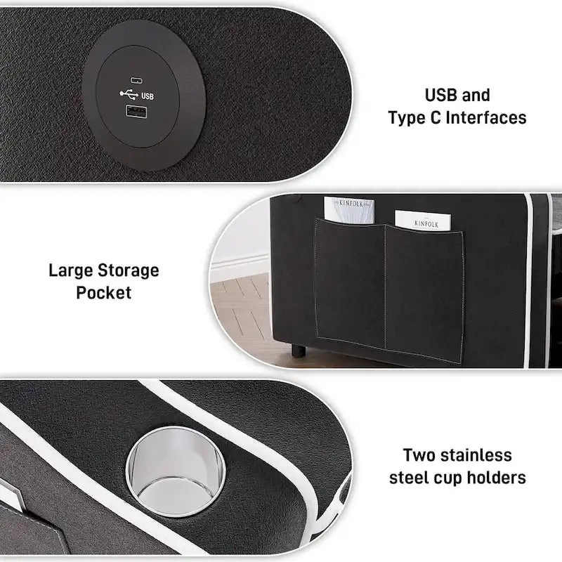 Ouyessir 3 in 1 Multi-Functional Convertible Sleeper Sofa Bed