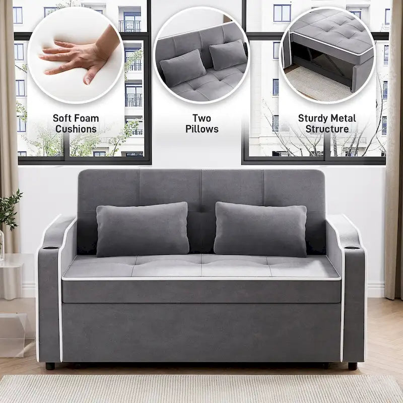 Ouyessir 3 in 1 Multi-Functional Convertible Sleeper Sofa Bed