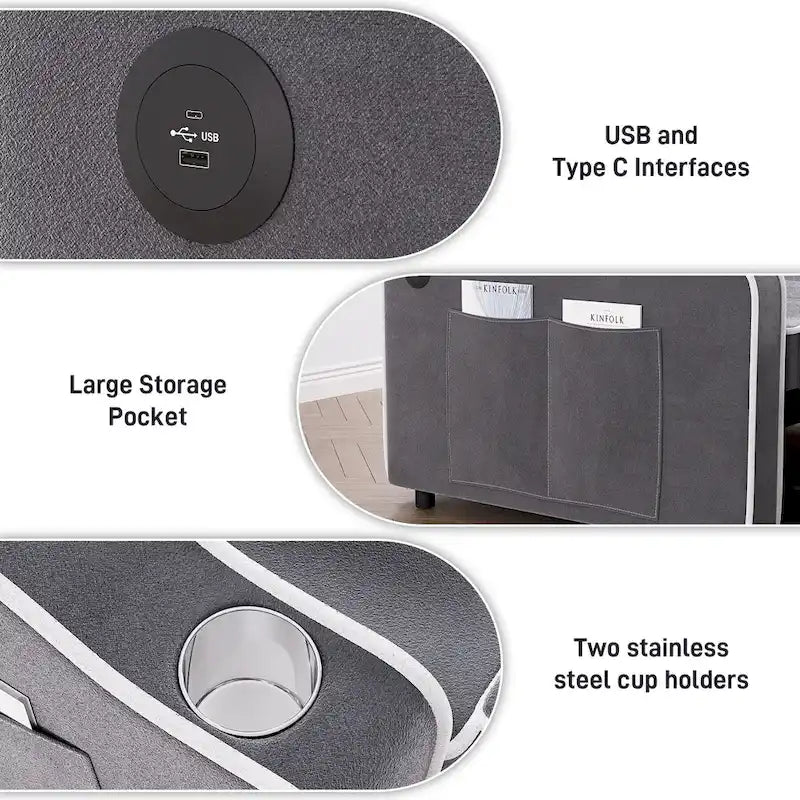 Ouyessir 3 in 1 Multi-Functional Convertible Sleeper Sofa Bed