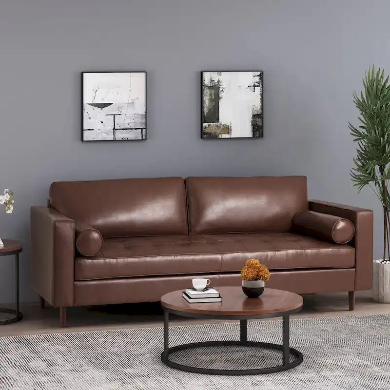 Malinta Contemporary Tufted 3 Seater Sofa by Christopher Knight Home - 82.25 L x 33.00 W x 33.00 H