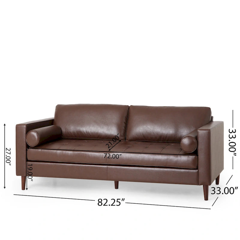 Malinta Contemporary Tufted 3 Seater Sofa by Christopher Knight Home - 82.25 L x 33.00 W x 33.00 H