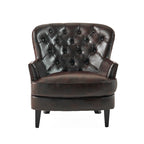 Tafton Oversized Brown Leather Tufted Club Chair by Christopher Knight Home