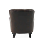 Tafton Oversized Brown Leather Tufted Club Chair by Christopher Knight Home