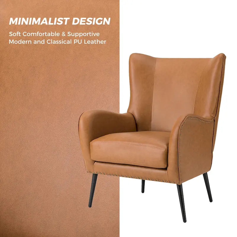 Invidiae Wooden Upholstered Armchair with Metal Legs