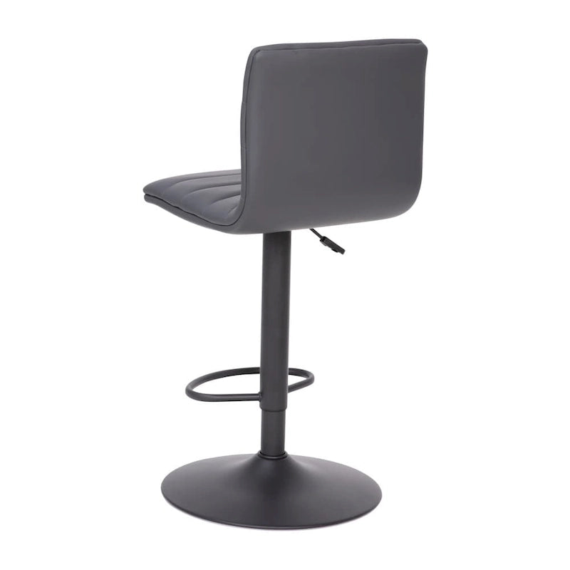 Modern Channel Stitched Adjustable Height Swivel Barstool with Footrest