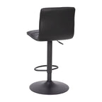 Modern Channel Stitched Adjustable Height Swivel Barstool with Footrest