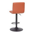 Modern Channel Stitched Adjustable Height Swivel Barstool with Footrest