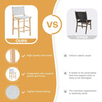 Fully Assembled Woven Leather Counter Height Bar Stools - 18.9W x 18.9D x 38.2H