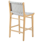 Fully Assembled Woven Leather Counter Height Bar Stools - 18.9W x 18.9D x 38.2H