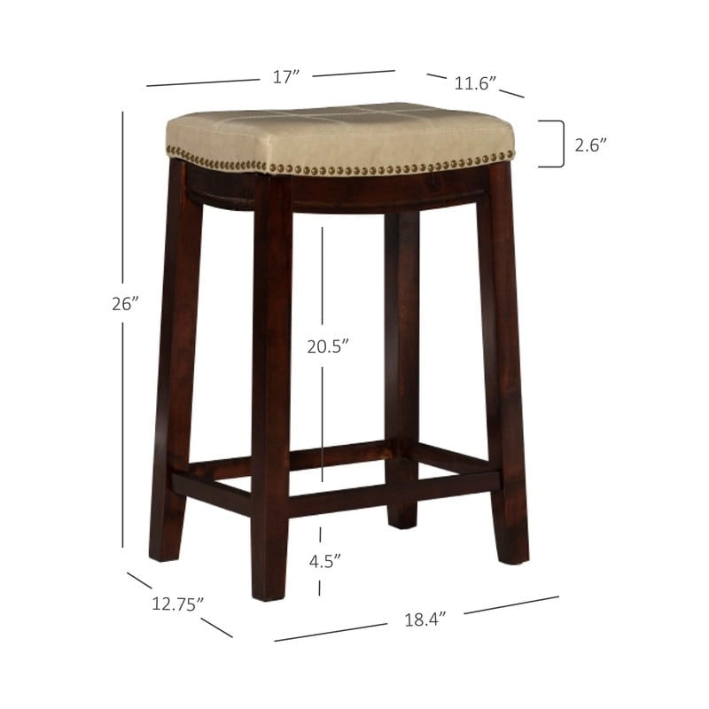 Linon Willamette Backless Saddle-seat Counter Stool