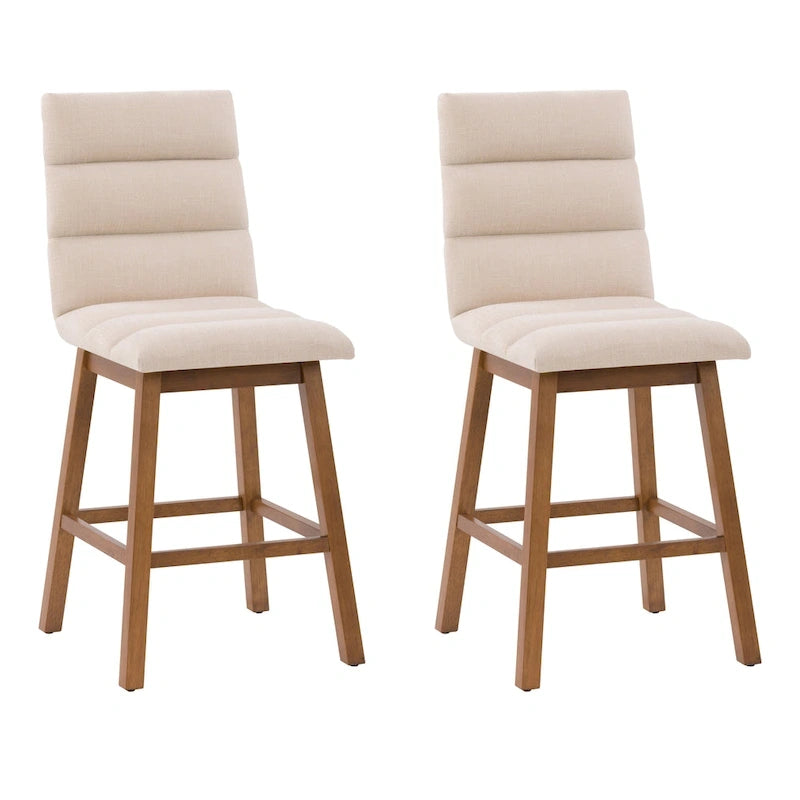 Lilibet Upholstered Counter Height Bar Stools, Set of 2