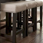 Heatherbrook Charcoal and Ash Upholstered Console Stool