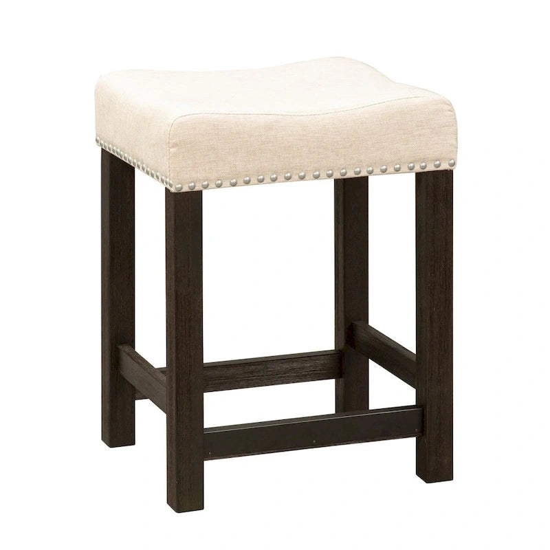 Heatherbrook Charcoal and Ash Upholstered Console Stool