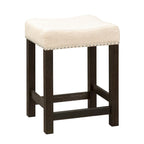 Heatherbrook Charcoal and Ash Upholstered Console Stool