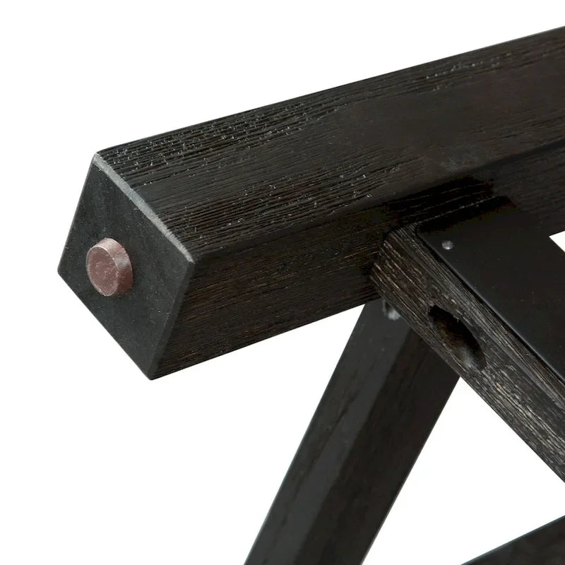 Heatherbrook Charcoal and Ash Upholstered Console Stool