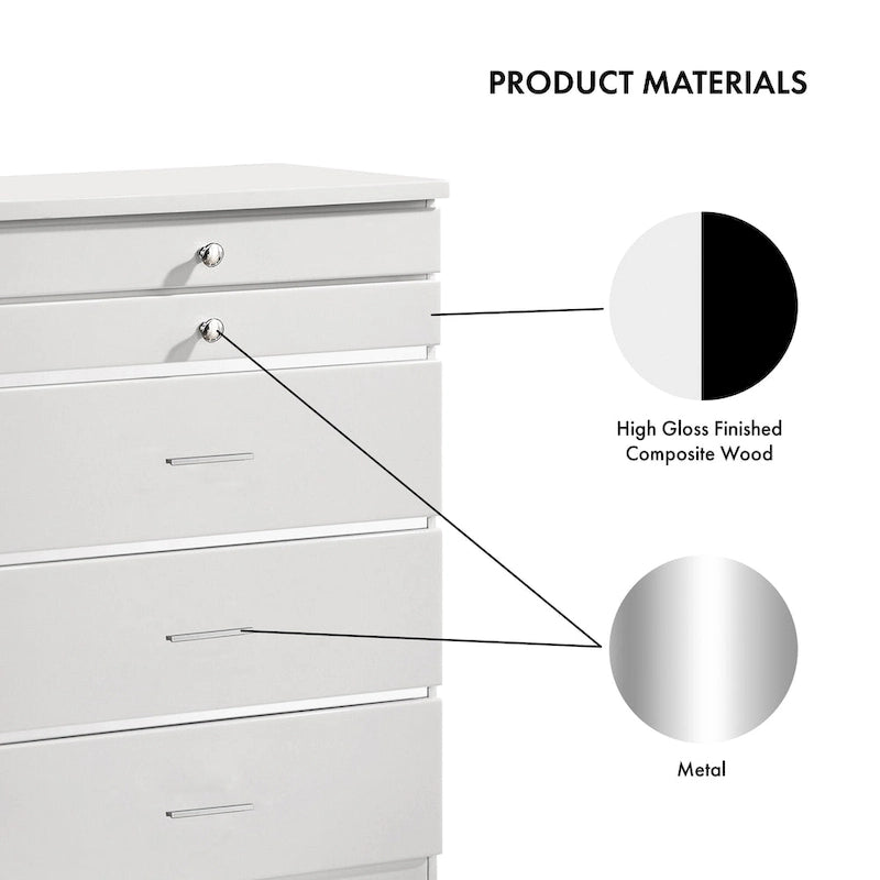 Mary Glam 5-Drawer Jewelry Armoire with Felt by Furniture of America