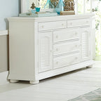 Summer House I Oyster White 2 Door 5 Drawer Dresser