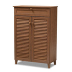 Contemporary 5-shelf/1-drawer Wood Shoe Storage Cabinet