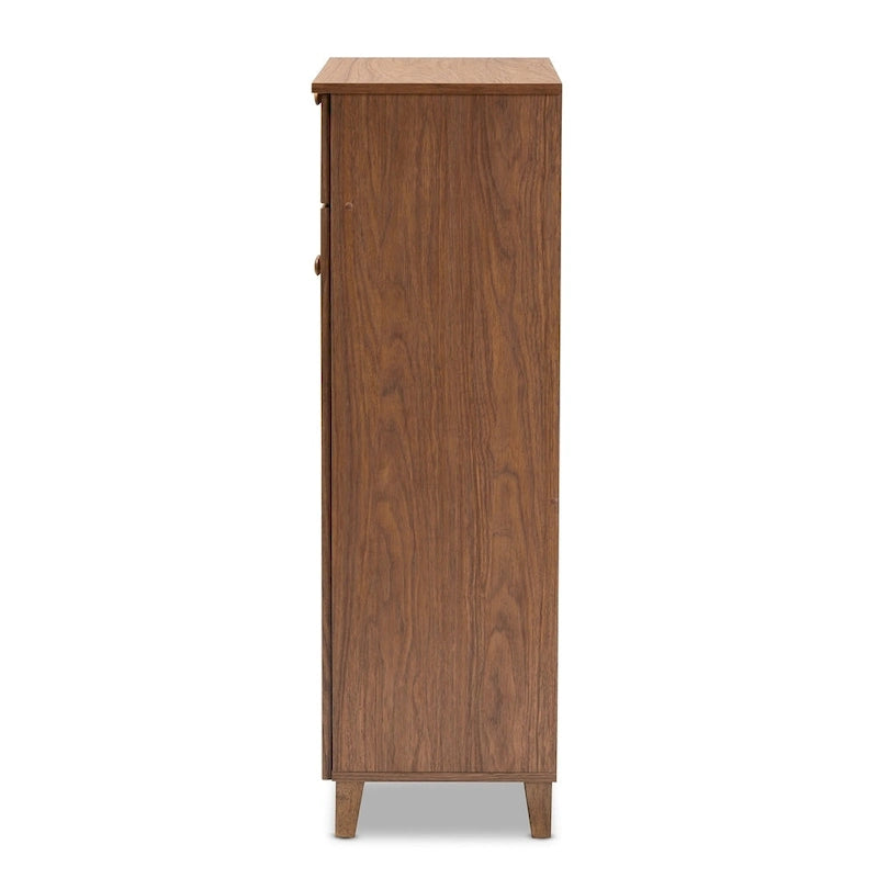 Contemporary 5-shelf/1-drawer Wood Shoe Storage Cabinet