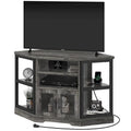 Moasis Farmhouse Corner TV Stand for TVs up to 55 Wood TV Media Console Entertainment Center