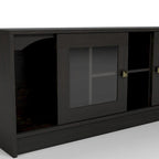 DH BASIC Transitional Espresso 62-inch TV Stand with Storage by Denhour