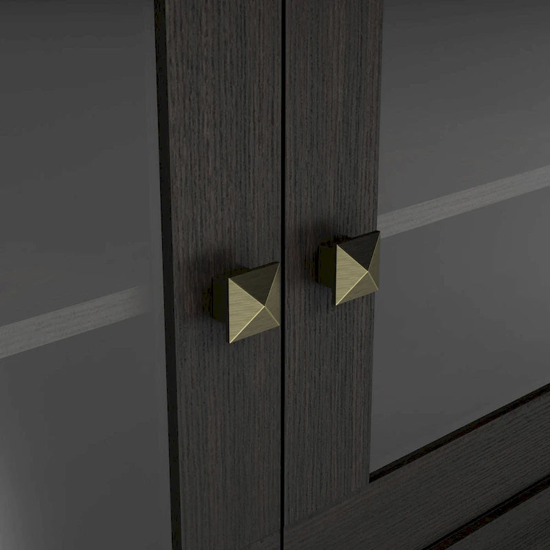 DH BASIC Transitional Espresso 62-inch TV Stand with Storage by Denhour