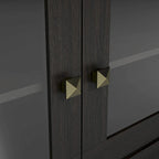 DH BASIC Transitional Espresso 62-inch TV Stand with Storage by Denhour